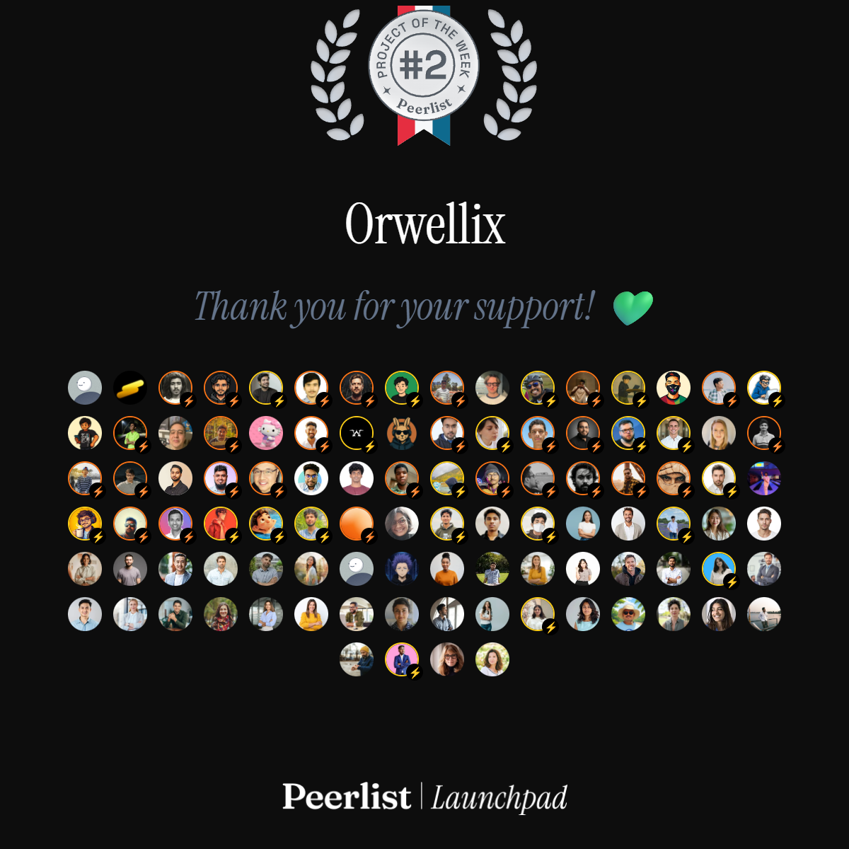 Orwellix supporters on Peerlist Community